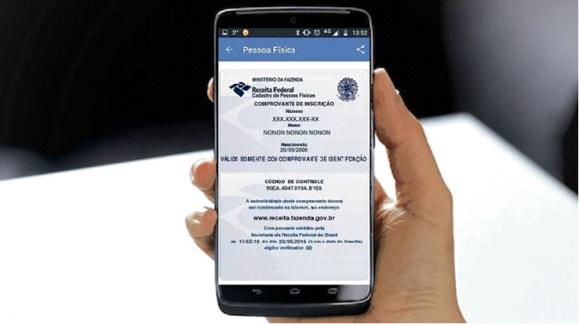 CPF no celular,