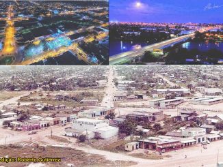 Na parte de baixo, vista aérea do segundo distrito de Ji-Paraná/RO por volta de 1978 a 1980. Foto: Amigos da Vila de Rondônia. Edição - Roberto Gutierrez.