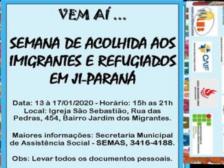 Ji-Paraná tem semana de acolhimento ao estrangeiro