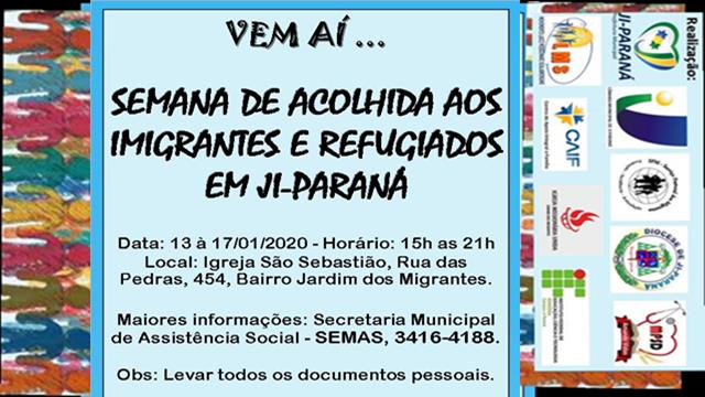 Ji-Paraná tem semana de acolhimento ao estrangeiro