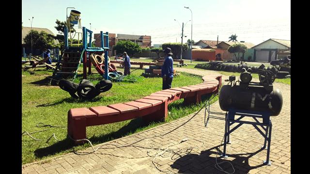 Espaços esportivos e de lazer passam por manutenção