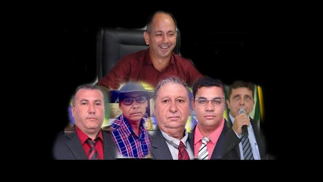 Eliomar Patrício (Solidariedade), e os vereadores Nilton Cezar Tosta Xavier (MDB), Clemente Alves Batista (PT), Eliseu dos Santos Oliveira (PTB), Enocz Dionisio (PP) e Reginaldo Marques Silva (PTB)