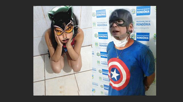 “Capitão América” e "Mulher Gato" atacam casa de policial