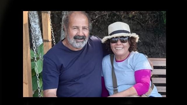 Mário Márcio e a professora Célia