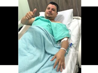 Edinho Fidelis após cateterismo cardíaco