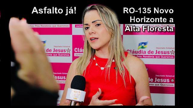 Defendido asfaltamento da RO-135 Novo Horizonte e Alta Floresta